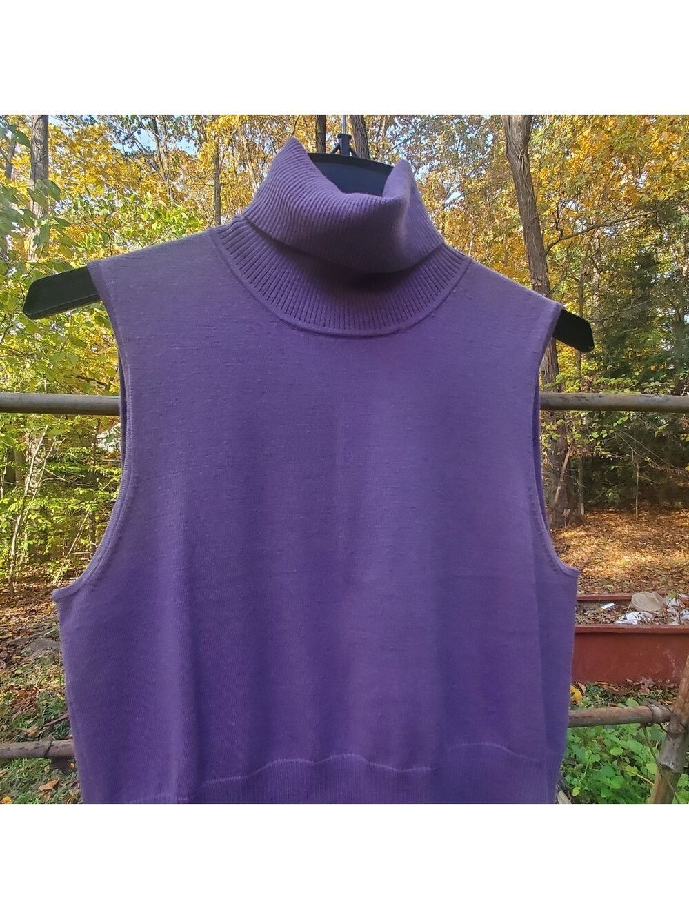 ANTONIO MELANI Lavender Sleeveless Turtleneck High-Waisted Knit Top Size Lg EUC